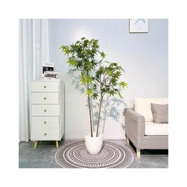 ✨可開發票✨ins仿真紅綠植楓樹盆栽北歐現代輕奢客廳房間網紅室內落地假樹 假植物落地擺件居傢裝飾 仿真植物 人造植物