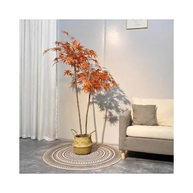 ✨可開發票✨ins仿真紅綠植楓樹盆栽北歐現代輕奢客廳房間網紅室內落地假樹 假植物落地擺件居傢裝飾 仿真植物 人造植物