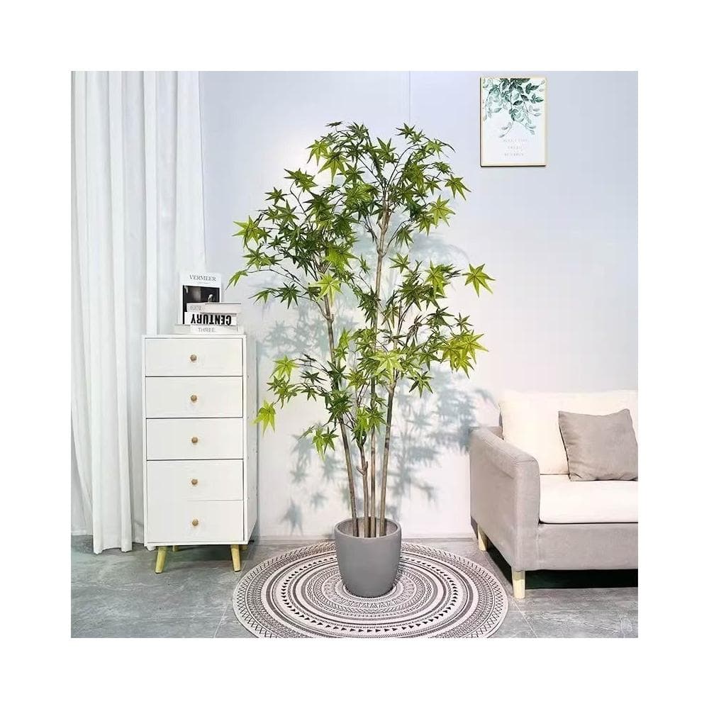 ✨可開發票✨ins仿真紅綠植楓樹盆栽北歐現代輕奢客廳房間網紅室內落地假樹 假植物落地擺件居傢裝飾 仿真植物 人造植物