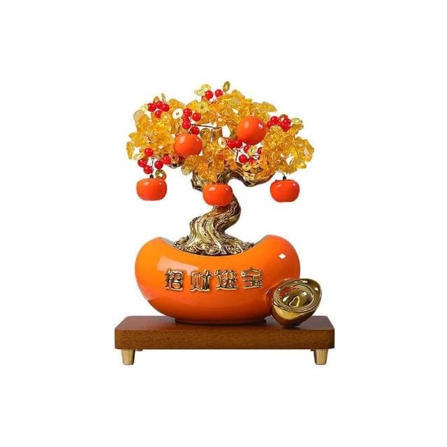 發財樹擺件新中式客廳電視櫃辦公室桌面搖錢樹鹿裝飾喬遷開業禮物