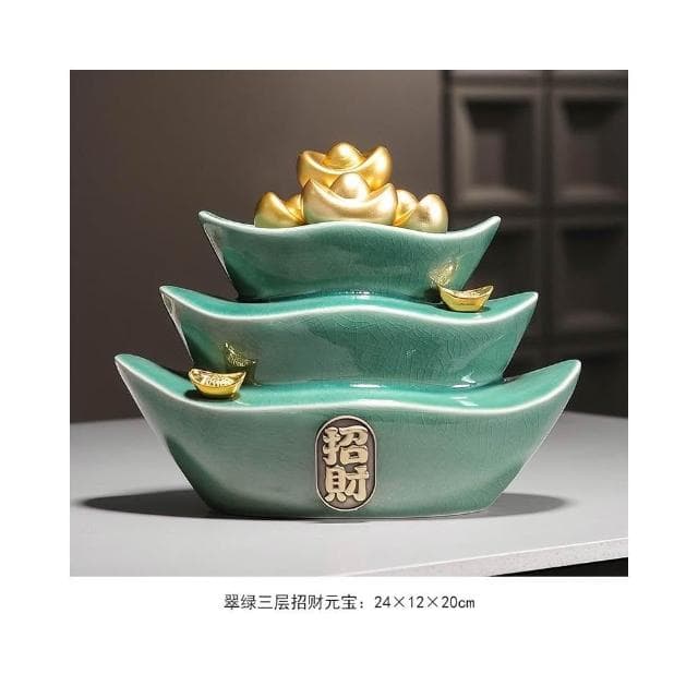 招財聚寶盆擺件新中式家居客廳辦公室博古架高檔裝飾品喬遷禮物