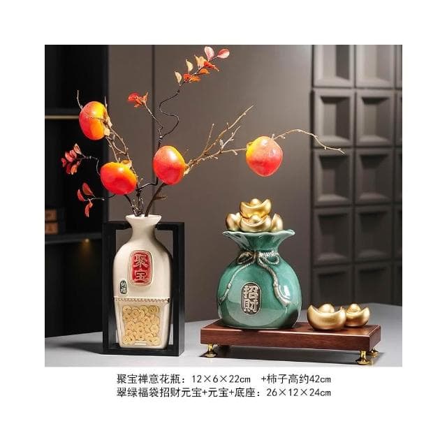 招財聚寶盆擺件新中式家居客廳辦公室博古架高檔裝飾品喬遷禮物