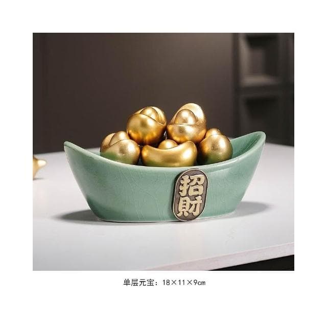 招財聚寶盆擺件新中式家居客廳辦公室博古架高檔裝飾品喬遷禮物