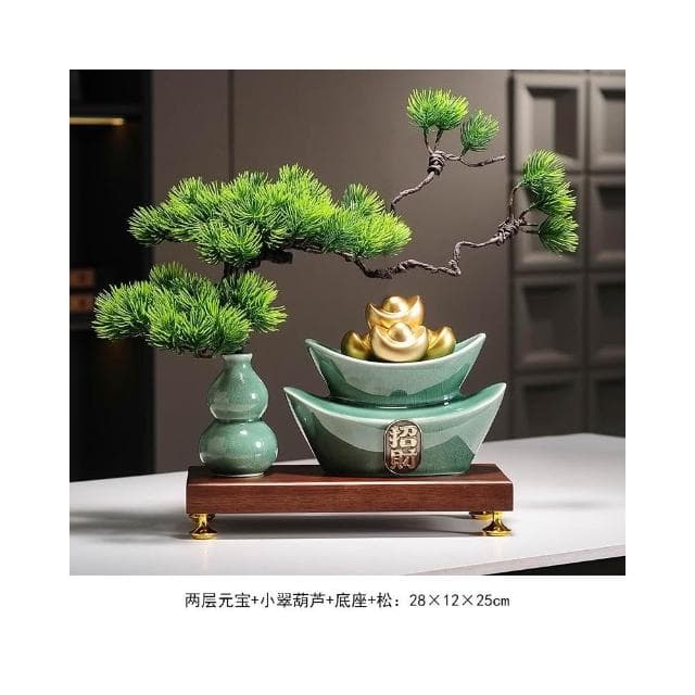 招財聚寶盆擺件新中式家居客廳辦公室博古架高檔裝飾品喬遷禮物