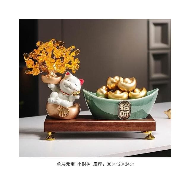 招財聚寶盆擺件新中式家居客廳辦公室博古架高檔裝飾品喬遷禮物