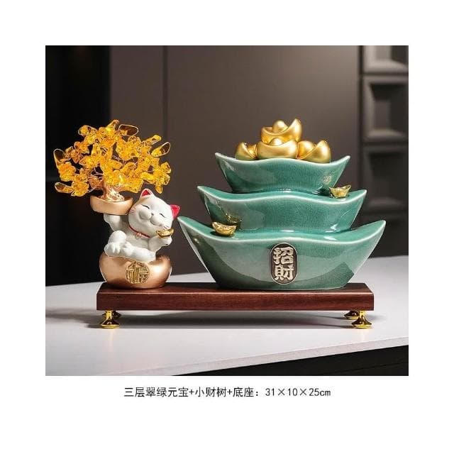 招財聚寶盆擺件新中式家居客廳辦公室博古架高檔裝飾品喬遷禮物