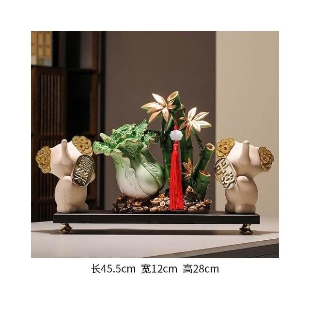 招財白菜擺件百財節節高升客廳玄關辦公桌面裝飾喬遷禮品開業禮物