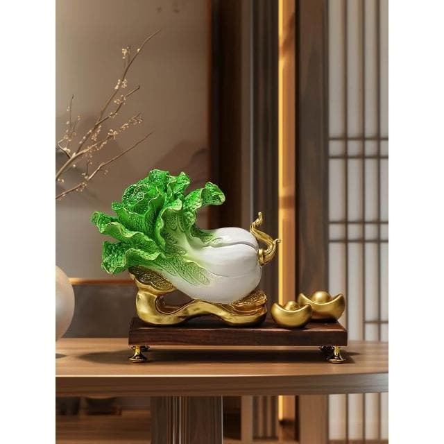 元寶白菜擺件招財酒櫃玄關客廳家居裝飾工藝品喬遷開業禮物