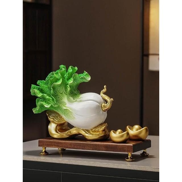 元寶白菜擺件招財酒櫃玄關客廳家居裝飾工藝品喬遷開業禮物