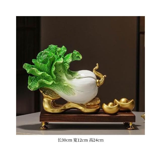 元寶白菜擺件招財酒櫃玄關客廳家居裝飾工藝品喬遷開業禮物