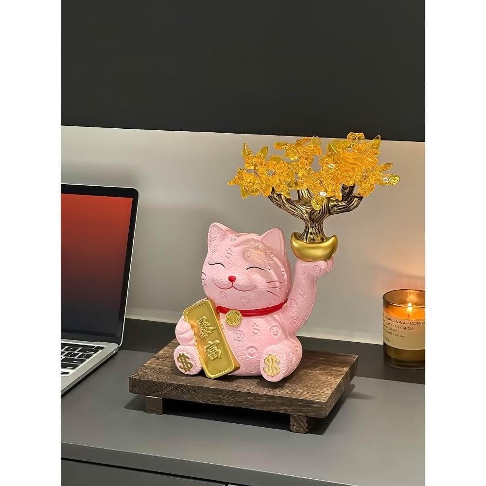招財貓金元寶發財樹擺件客廳玄關電視櫃裝飾品開業喬遷新居禮物