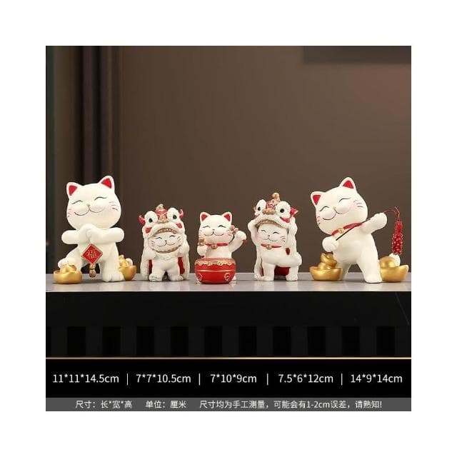 招財貓一家三四五口的擺件輕奢客廳電視櫃酒櫃玄關裝飾品喬遷禮物