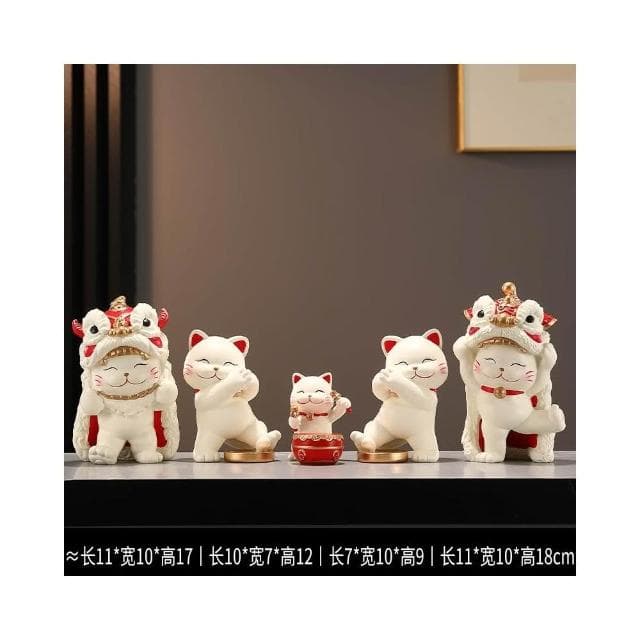 招財貓一家三四五口的擺件輕奢客廳電視櫃酒櫃玄關裝飾品喬遷禮物