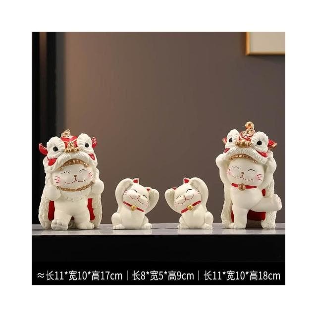 招財貓一家三四五口的擺件輕奢客廳電視櫃酒櫃玄關裝飾品喬遷禮物