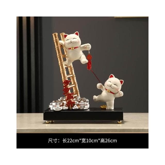 招財貓一家三四五口的擺件輕奢客廳電視櫃酒櫃玄關裝飾品喬遷禮物