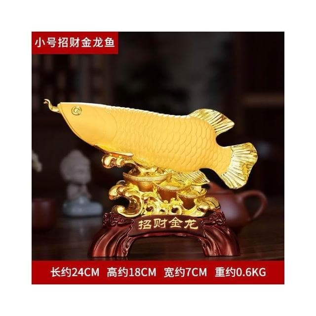 金龍魚沙金家居擺件客廳招財旺宅年年有餘送朋友搬家禮物喬遷禮品