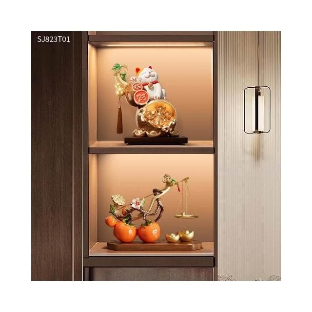 葫蘆招財貓擺件客廳玄關酒櫃電視櫃裝飾品開業大吉喬遷禮物