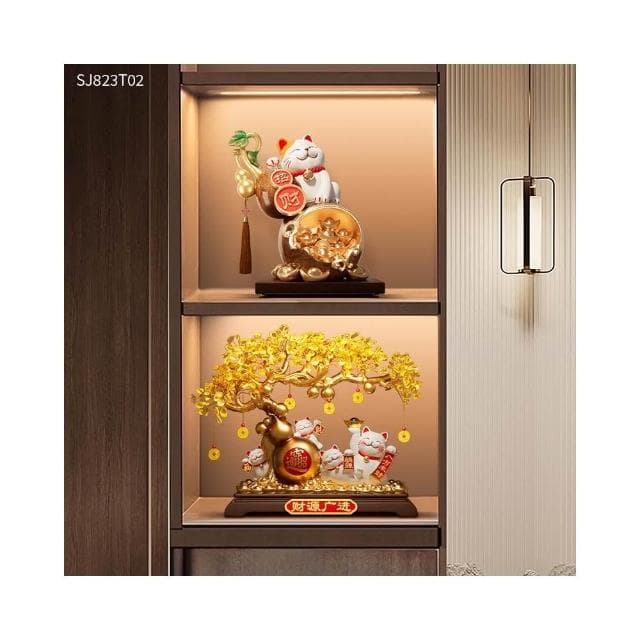 葫蘆招財貓擺件客廳玄關酒櫃電視櫃裝飾品開業大吉喬遷禮物