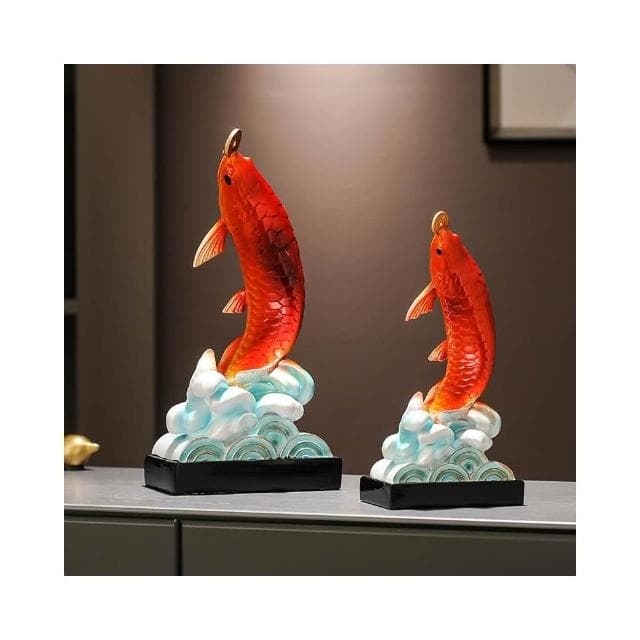 年年有餘金龍魚擺件招財客廳裝飾品辦公室桌面工藝品喬遷開業禮物