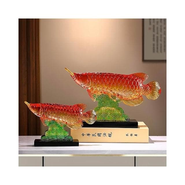 輕奢金龍魚年年有餘擺件辦公室客廳酒櫃電視櫃玄關大氣喬遷禮品