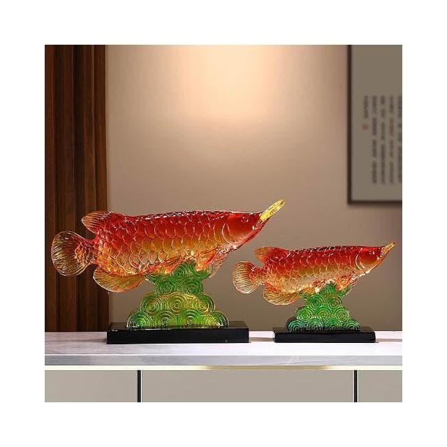 輕奢金龍魚年年有餘擺件辦公室客廳酒櫃電視櫃玄關大氣喬遷禮品