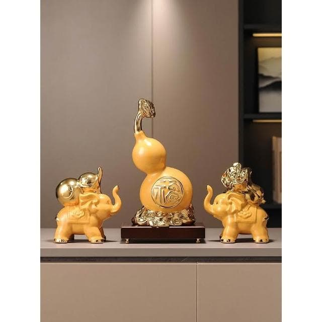 招財福祿葫蘆擺件家居客廳電視櫃柿柿如意裝飾品搬家禮物喬遷禮品