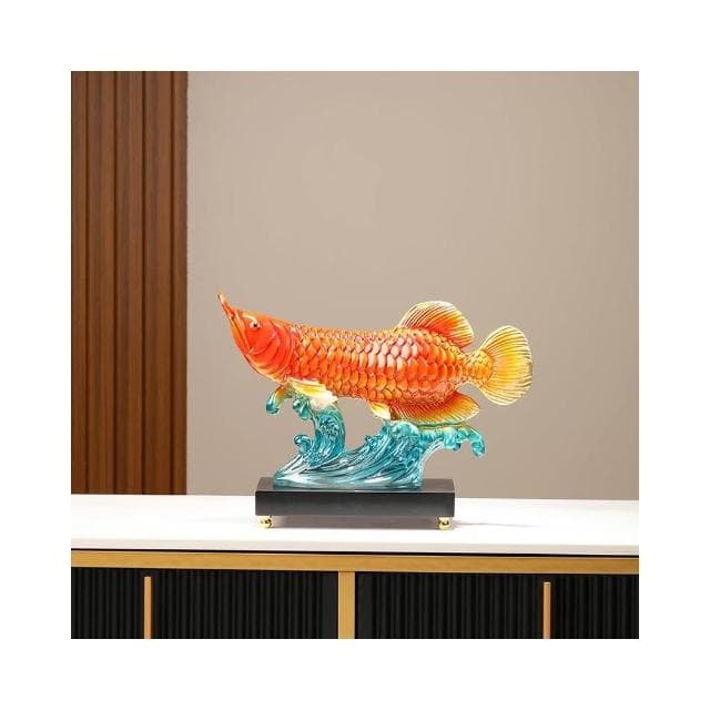 招財金龍魚擺件年年有餘客廳電視櫃酒櫃裝飾品公司喬遷開業禮物