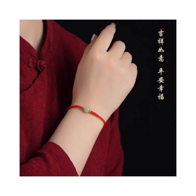 【開運堂】現貨 一生好運 本命年手工編織手繩手鍊新款仿和田手工編織手繩玉女轉運珠手工編織紅繩編織手繩編織手繩