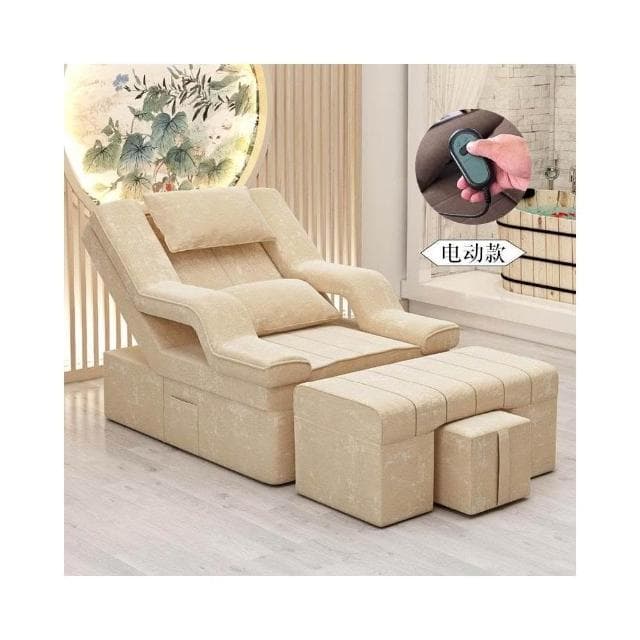 息美睫椅子足浴床靠椅床足浴沙髮美甲沐足足療按摩床電動躺椅休按摩床 沙發 電動沙發 按摩椅 DJVC