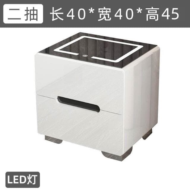 智能床頭櫃現代簡約多功能帶燈無綫充電指紋鎖藍牙音響臥室床邊櫃床頭櫃 抽屜櫃 臥室櫃 置物櫃 收納櫃 XKK8