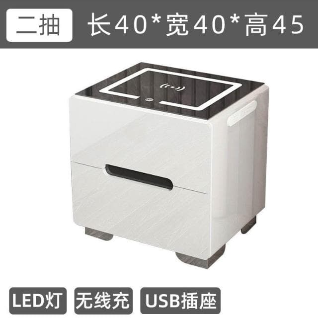 智能床頭櫃現代簡約多功能帶燈無綫充電指紋鎖藍牙音響臥室床邊櫃床頭櫃 抽屜櫃 臥室櫃 置物櫃 收納櫃 XKK8
