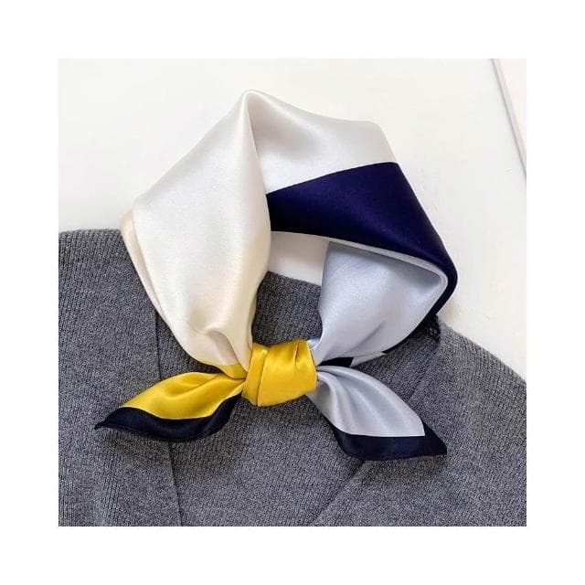 梵花 絲綢桑蠶絲絲巾簡約黑白條紋真絲圍巾女小方巾領巾披肩