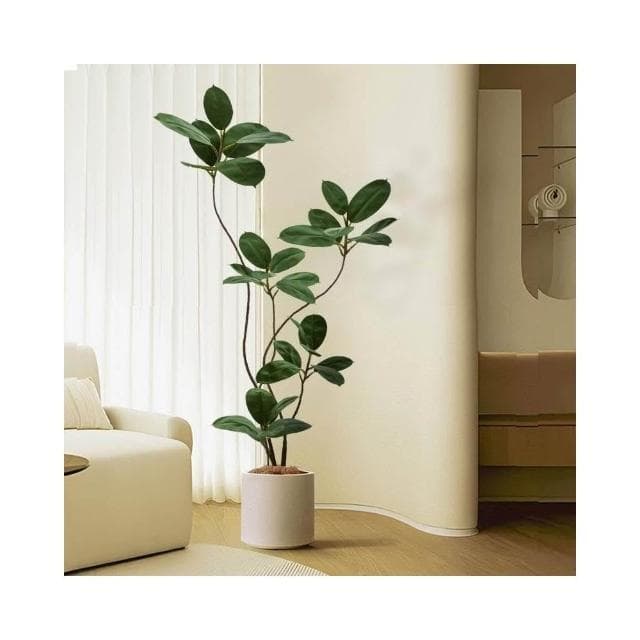 合枋傢俱 橡皮樹仿真綠植客廳落地擺件室內大型仿生盆栽假植物裝飾樹仿真花