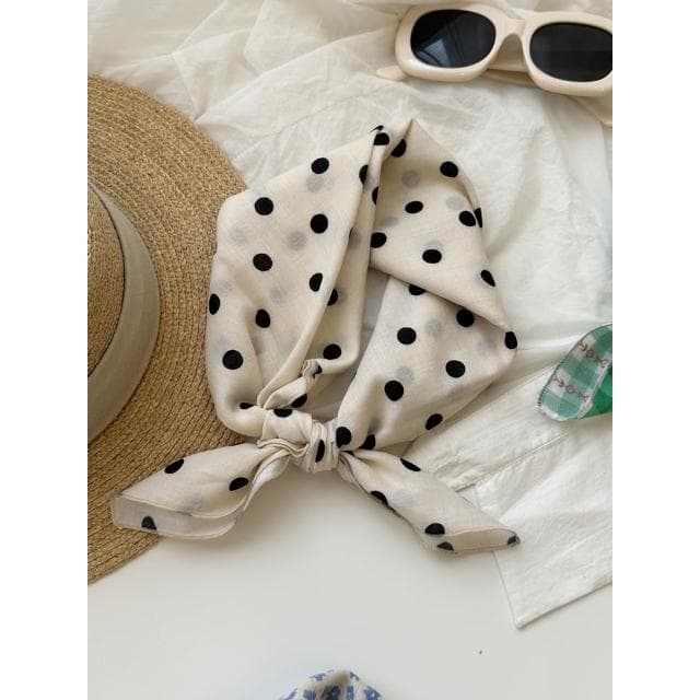 🎗飾間首飾鋪 軟乎方巾碎花波點棉麻領巾圍脖配飾裝飾頭巾文藝復古小清新ins腰巾