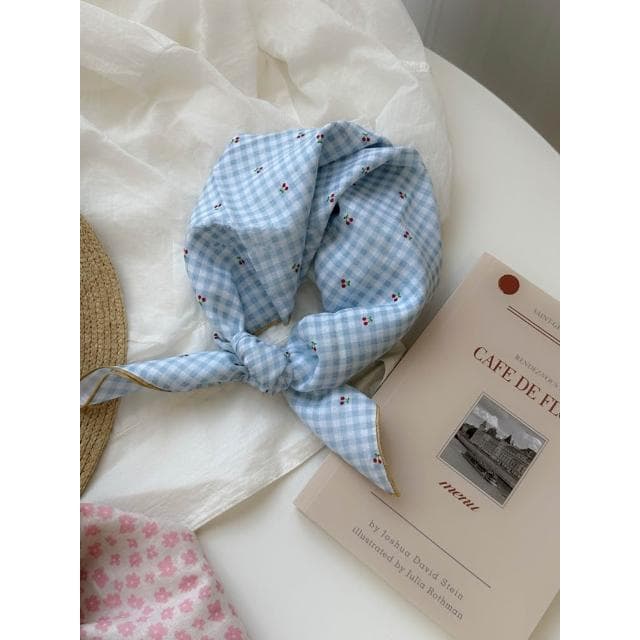 🎗飾間首飾鋪 軟乎方巾碎花波點棉麻領巾圍脖配飾裝飾頭巾文藝復古小清新ins腰巾