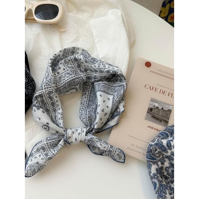 🎗飾間首飾鋪 軟乎方巾碎花波點棉麻領巾圍脖配飾裝飾頭巾文藝復古小清新ins腰巾