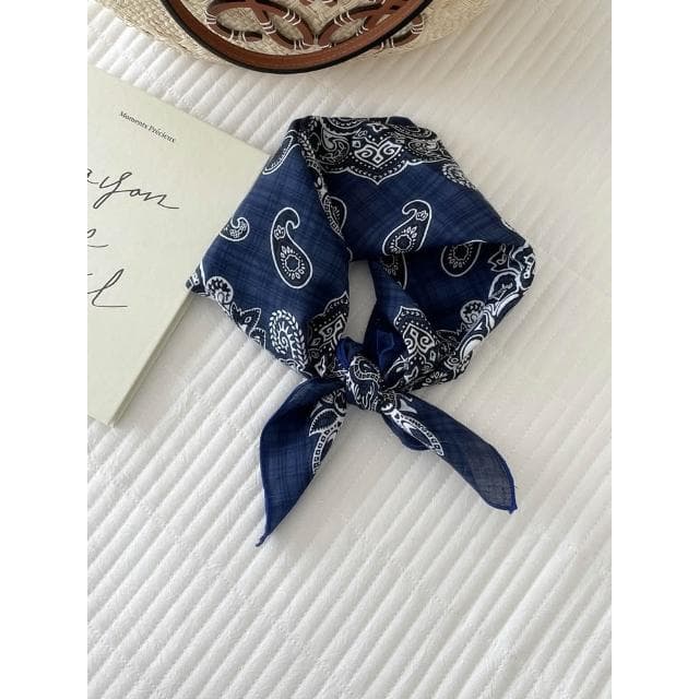 🎗飾間首飾鋪 軟乎方巾碎花波點棉麻領巾圍脖配飾裝飾頭巾文藝復古小清新ins腰巾