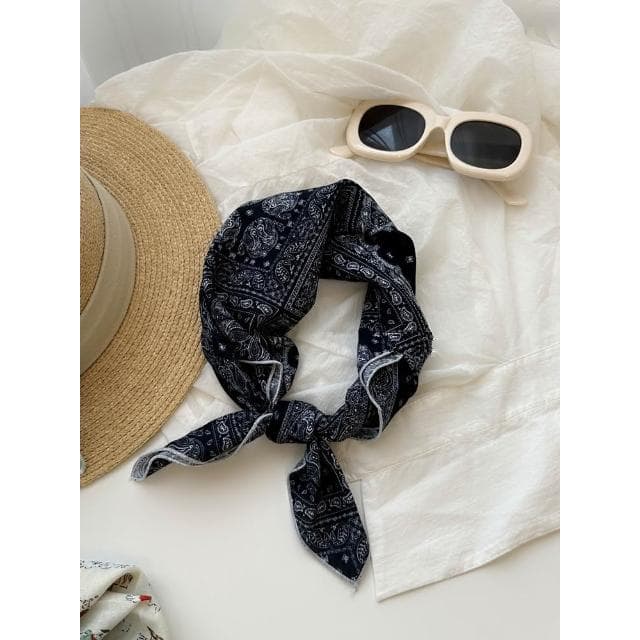 🎗飾間首飾鋪 軟乎方巾碎花波點棉麻領巾圍脖配飾裝飾頭巾文藝復古小清新ins腰巾