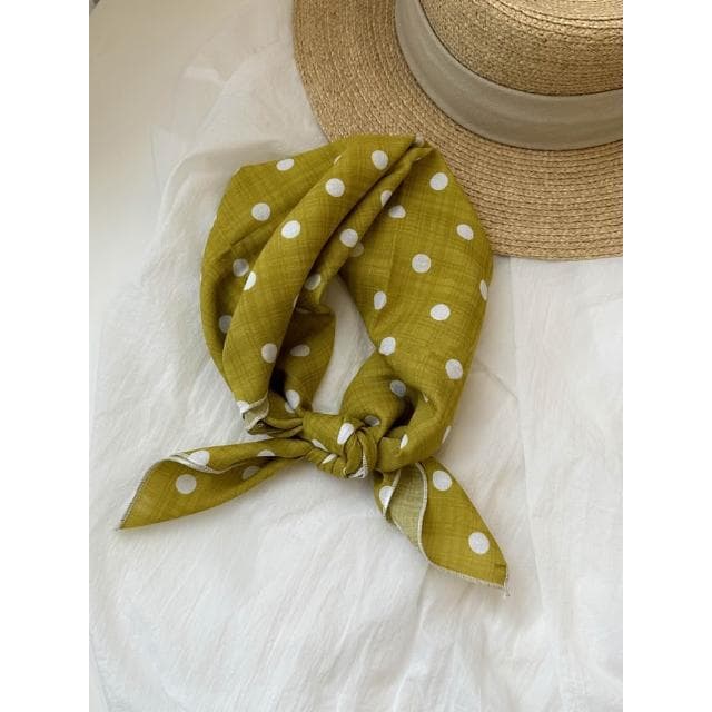 🎗飾間首飾鋪 軟乎方巾碎花波點棉麻領巾圍脖配飾裝飾頭巾文藝復古小清新ins腰巾