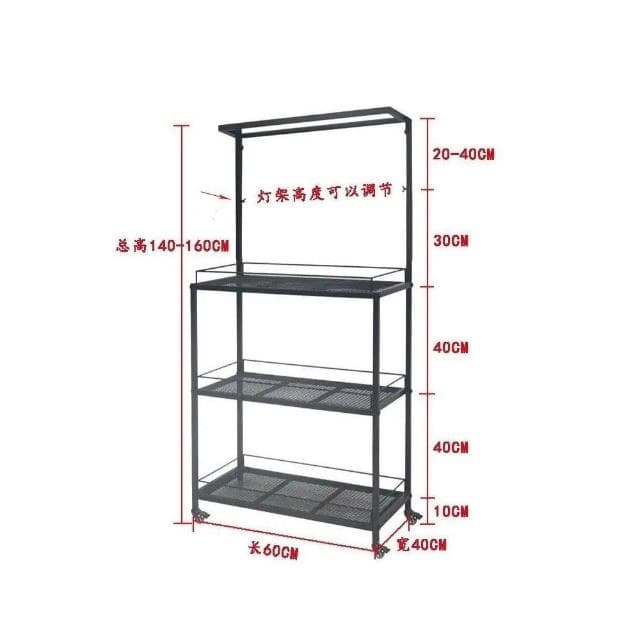 定製 室內陽臺多肉花架可掛補光燈專用多層日式塊根植物架盆栽花盆架子