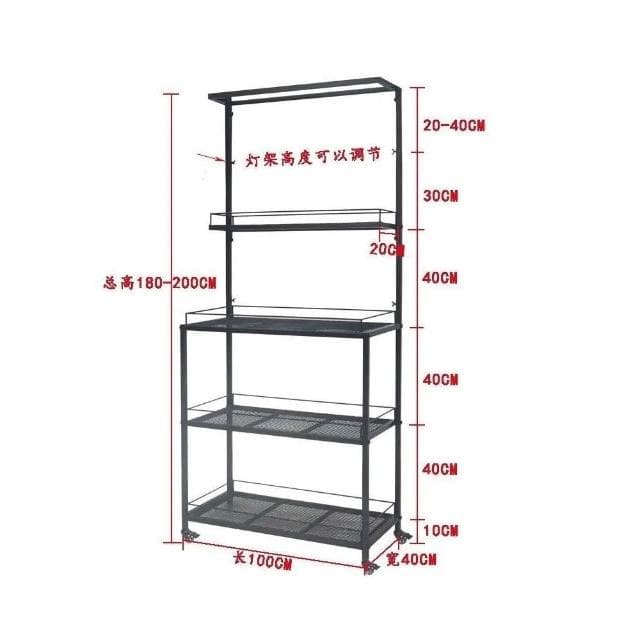 定製 室內陽臺多肉花架可掛補光燈專用多層日式塊根植物架盆栽花盆架子