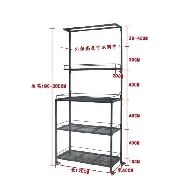 定製 室內陽臺多肉花架可掛補光燈專用多層日式塊根植物架盆栽花盆架子