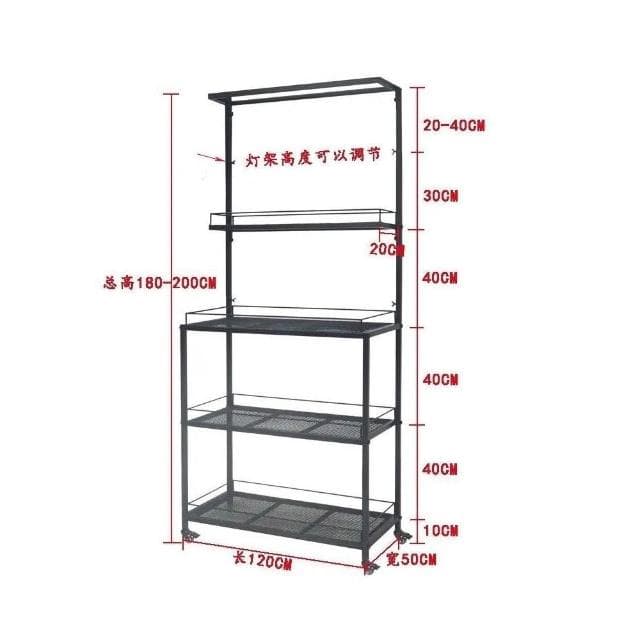 定製 室內陽臺多肉花架可掛補光燈專用多層日式塊根植物架盆栽花盆架子