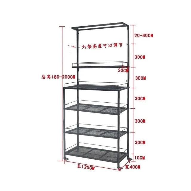 定製 室內陽臺多肉花架可掛補光燈專用多層日式塊根植物架盆栽花盆架子