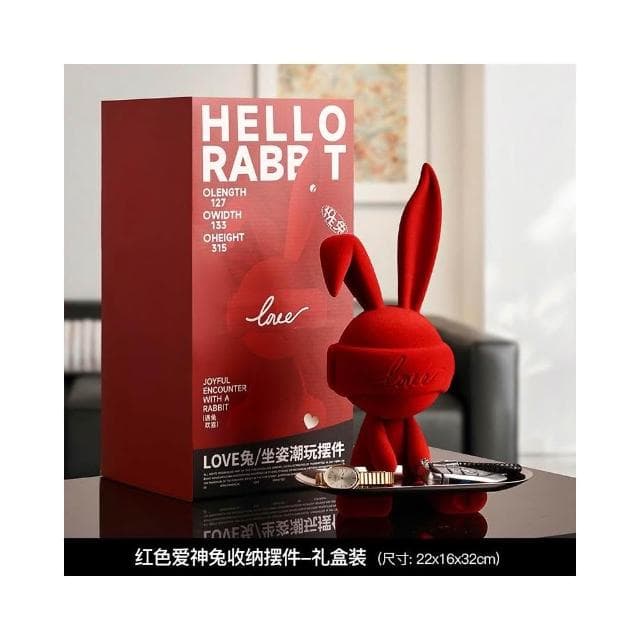 创意钥匙收纳玄关兔子摆件客厅轻奢入户电视柜装饰品乔迁新居礼物