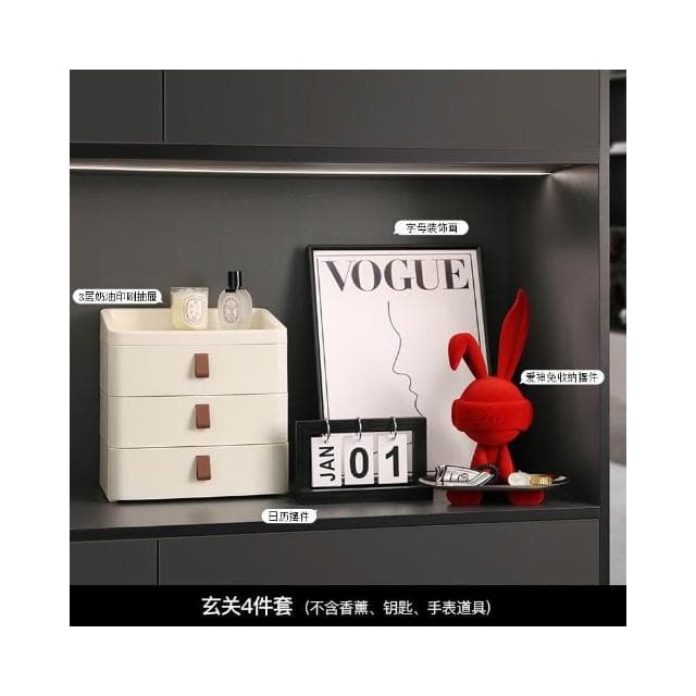 创意钥匙收纳玄关兔子摆件客厅轻奢入户电视柜装饰品乔迁新居礼物