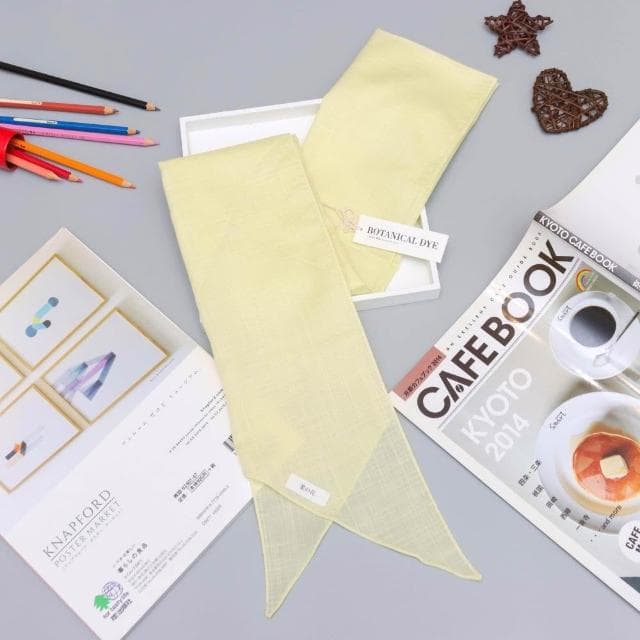 京都植物染圍巾-油菜花