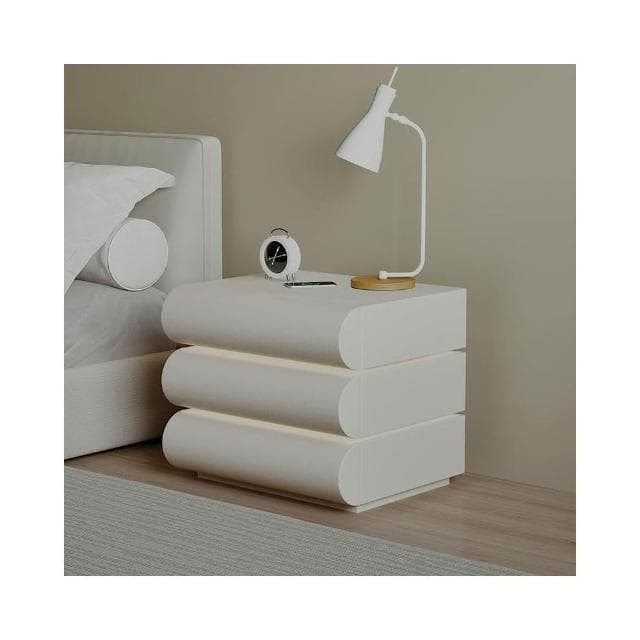 可旋轉智能床頭櫃月半全實木現代簡約奶油風無線充電帶燈藍牙音響