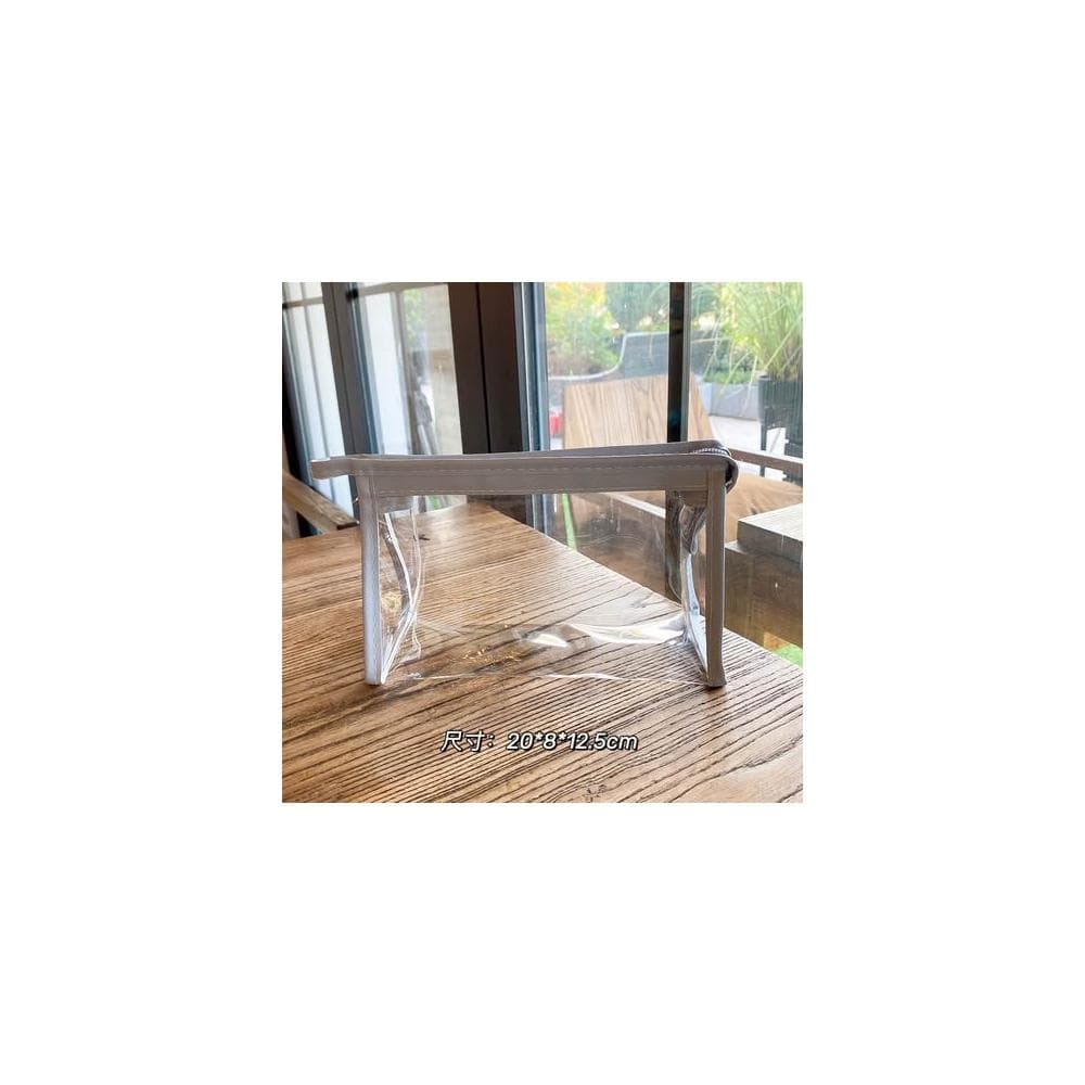 卡通透明筆袋 高顏值大容量女簡約初中生高中大學生日系三角化妝包