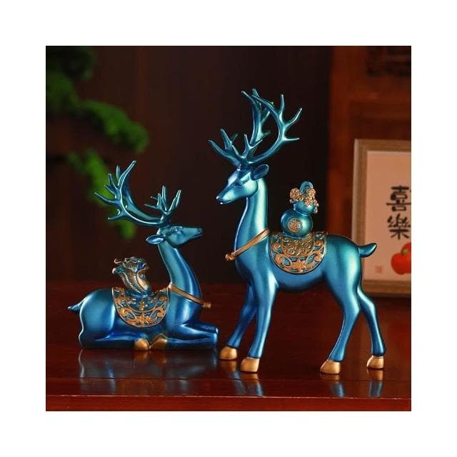 創意招財鹿擺件客廳酒櫃玄關家居擺設電視櫃福鹿裝飾新房喬遷禮物